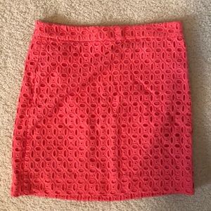 J. Crew Salmon Eyelet Skirt